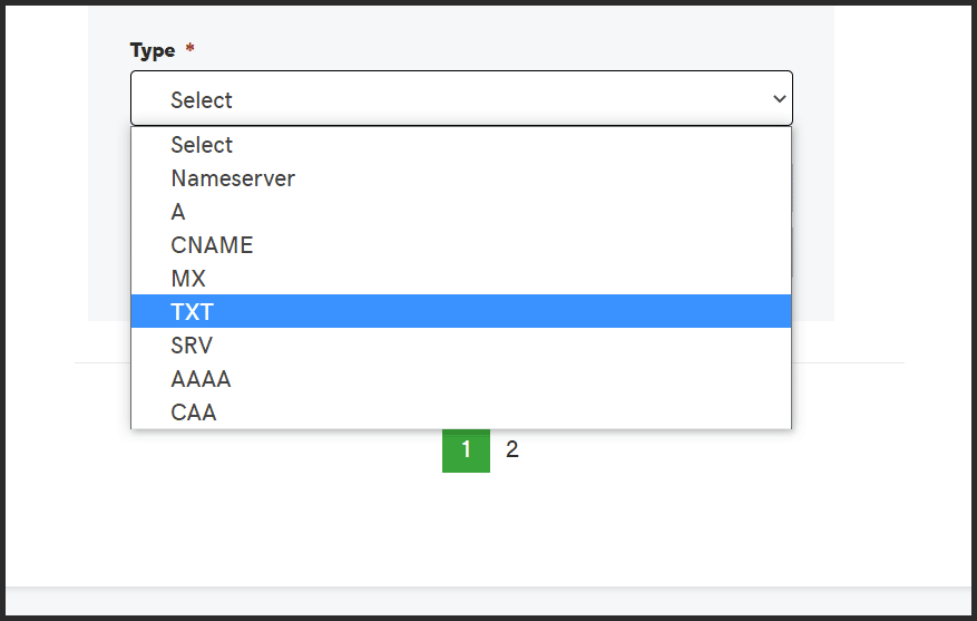 Select TX from Dropdown